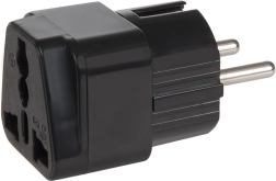 Adaptador de enchufe UK a clavija UE universal negro
