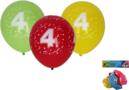Globos de 30 cm con el número 4 – set de 5 uds.