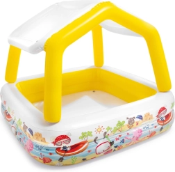 Piscina infantil inflable con techo desmontable INTEX