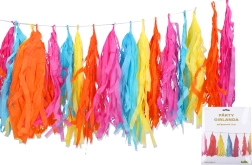 Guirnalda con borlas multicolor