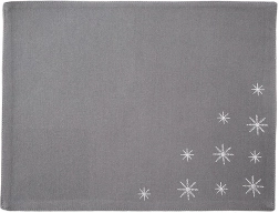 Mantel individual navideño de algodón gris Lienzo 33,5 × 26 cm