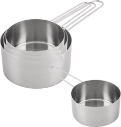 Tazas medidoras de acero inoxidable, juego de 4 unidades
