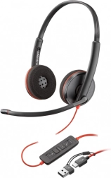 Auriculares estéreo Blackwire 3220 con USB-C + adaptador USB-C/A