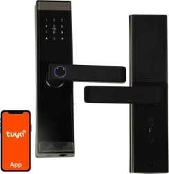 Cerradura electrónica inteligente para puertas con teclado, lector de huellas y Bluetooth