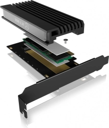 Adaptador PCIe con M.2 M‑Key para SSD NVMe con disipador ICY BOX