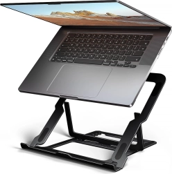 Soporte de aluminio para portátil de 10–17,3" con 8 posiciones, negro