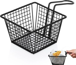 Cesta para patatas fritas negra 22 × 13 × 8 cm