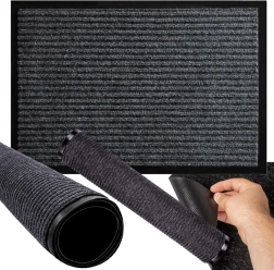 Felpudo de entrada engomado 60 × 90 cm – gris, antideslizante