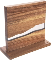 Soporte magnético de cuchillos River de madera de acacia de doble cara