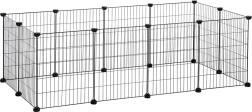 Corral modular para pequeñas mascotas domésticas: hámster, cobaya, roedores, negro