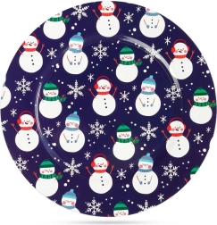 Bajoplato bajo plato con muñecos de nieve 33 cm, azul oscuro