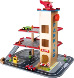 Aparcamiento de madera con ascensor - Small Foot