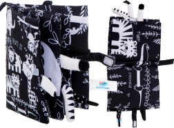 Suave libro sensorial de alto contraste con colas de animales safari