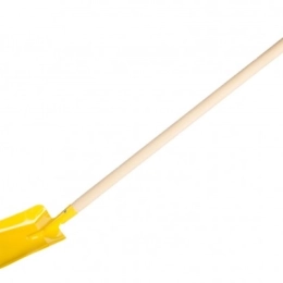 Pala infantil con mango de madera de 80 cm – amarillo