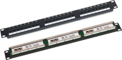 Panel de parcheo UTP cat. 6, 19" 1U, 24× RJ45, LSA