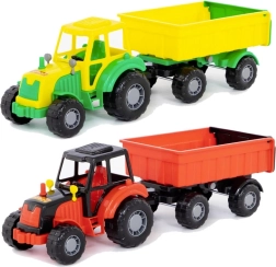 Tractor de plástico con remolque para niños