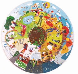 Bigjigs Toys Puzle redondo de suelo Cuatro estaciones