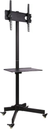 Soporte móvil para LCD/LED de 23-55 pulgadas con estante, negro