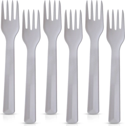 Tenedores de mesa de plástico SANDY, grises, 18 cm, 6 uds.