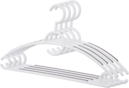 Perchas blancas giratorias antideslizantes para ropa, set de 4 uds