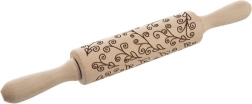 Rodillo de madera embossing para masa con motivo de tallos 33 cm