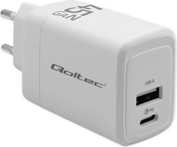 Cargador Qoltec 45W GaN blanco