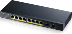 Conmutador Gigabit Zyxel GS1100-10HP 120W PoE con puertos uplink ópticos