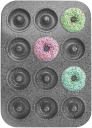 Molde de acero para donuts GRANDE, 12 uds.