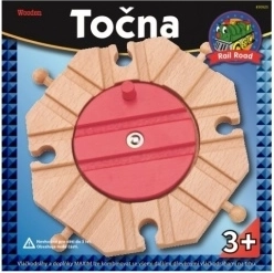 Tornamesa Maxim con ocho salidas para vías de tren de madera