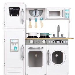 Gran cocina infantil blanca de madera ecotoys