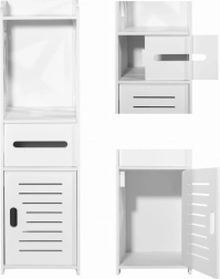 Armario de baño blanco de 80 cm con estantes