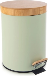 Cubo de basura metálico con pedal Greenish 5 l, verde