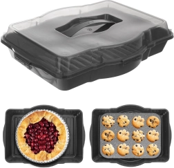 Caja de transporte para pasteles con tapa, gris 45 × 35 cm