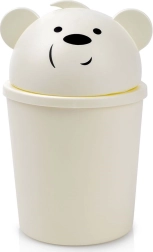 Papelera con osito 1,5 l, color crema