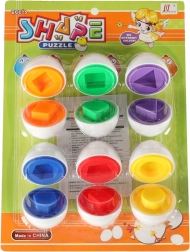 Huevos educativos encajables para reconocer formas y colores, 6 uds