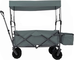 Carro grande plegable para jardín y playa con cúpula y ruedas XL