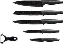 Juego de cuchillos de cocina TORO 5 uds con recubrimiento marmolado antiadherente + pelador cerámico
