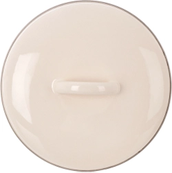 Tapa de acero esmaltado color crema 17 cm