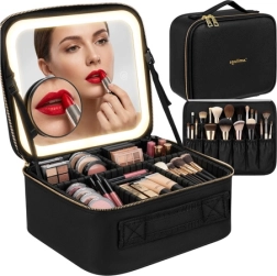 Maletín cosmético Soulima con espejo LED XL