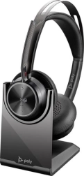 Poly Voyager Focus 2 – auriculares inalámbricos con base de carga, certificación Microsoft Teams, USB‑C + adaptador USB‑A