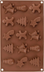 Molde navideño de silicona para galletas y bombones naranja