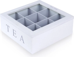 Organizador de madera para bolsitas de té 22 × 22 × 8,5 cm, 9 compartimentos