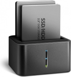 Mini estación de acoplamiento Axagon para 2x 2.5" SATA SSD/HDD con función de clonación