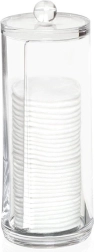 Dispensador para discos desmaquillantes de plástico transparente 7,5 × 20 cm