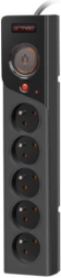 Regleta alargadora con protección contra sobretensiones ARMAC Z5, 5 tomas, 3 m, negra