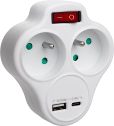 Adaptador de enchufe con USB MCE336