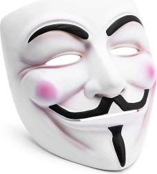 Máscara Guy Fawkes ANONYMOUS V DE VENDETTA, blanca