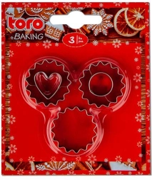 Set de cortadores para galletas – círculo ondulado, 3 uds TORO