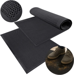 Felpudo de entrada 90 × 60 cm RUHHY de goma, antideslizante con rejilla 3D