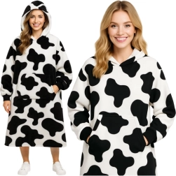 Sudadera manta con capucha RUHHY XXL blanco‑negro